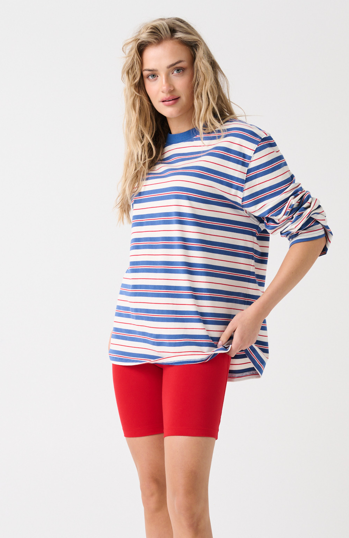 Carter Long Sleeve - Red/Slate Stripe - image 4