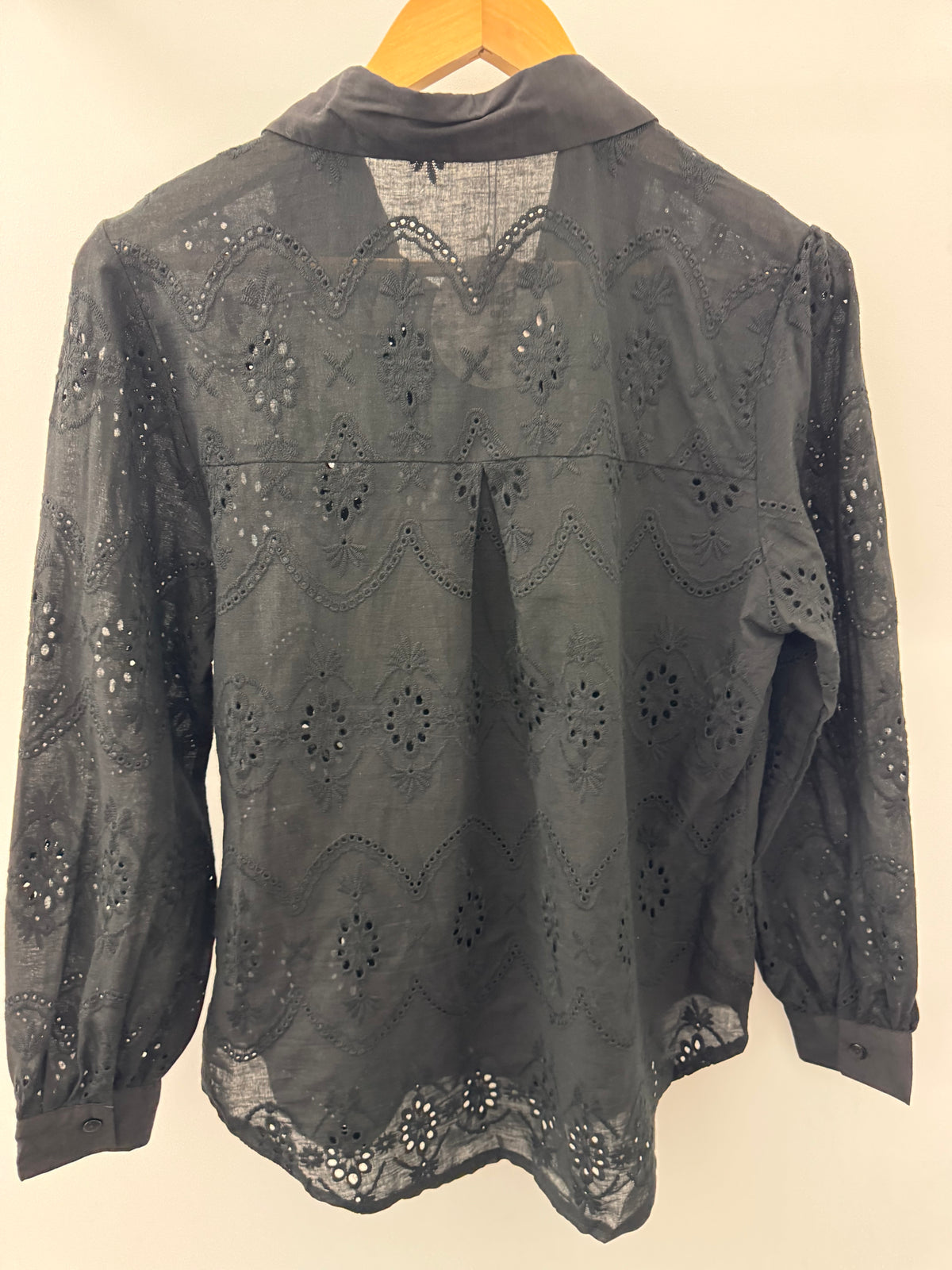 Jane Shirt Broderie - Black