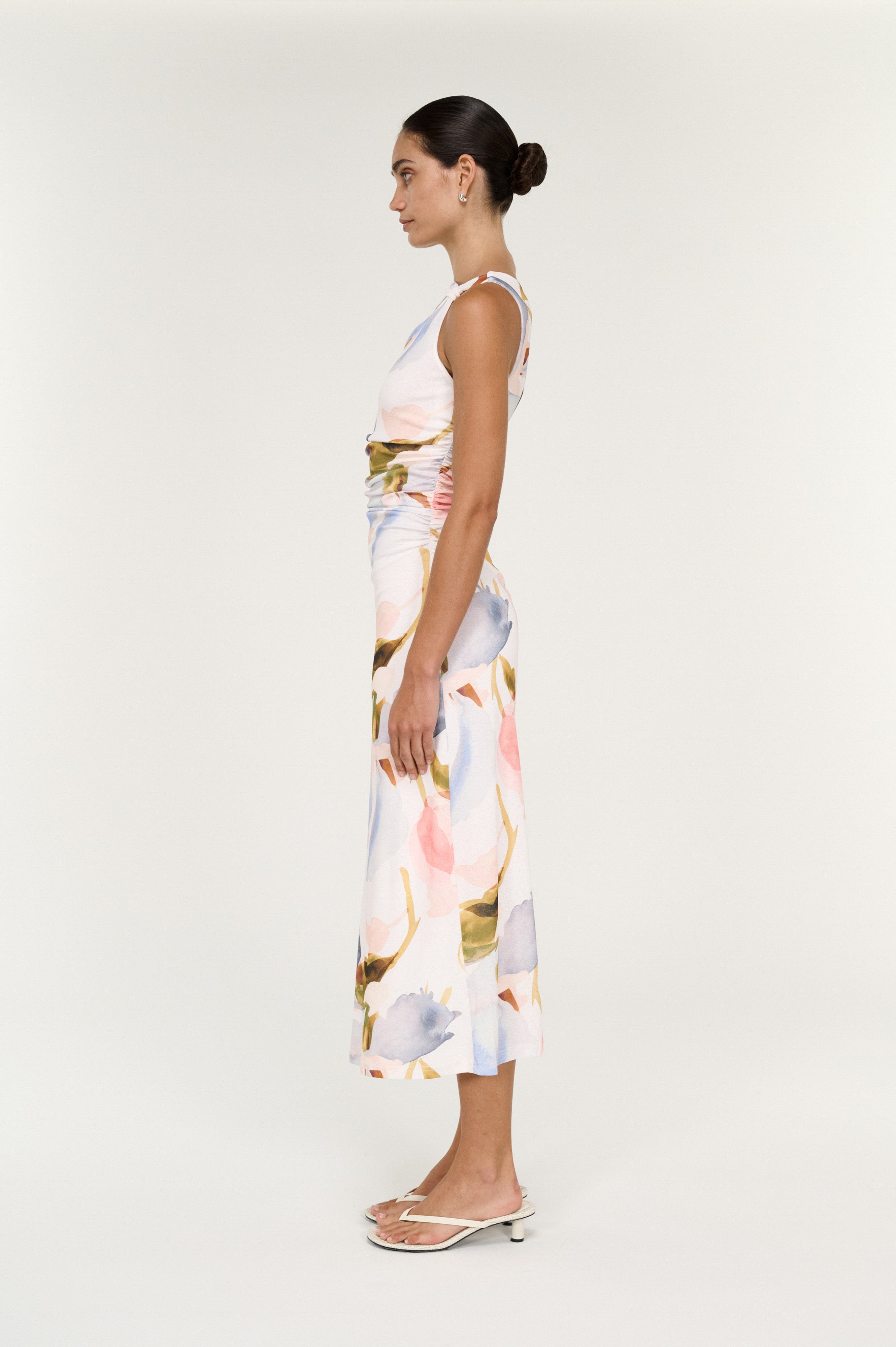 Valea Mesh Midi Dress - Watercolour Floral