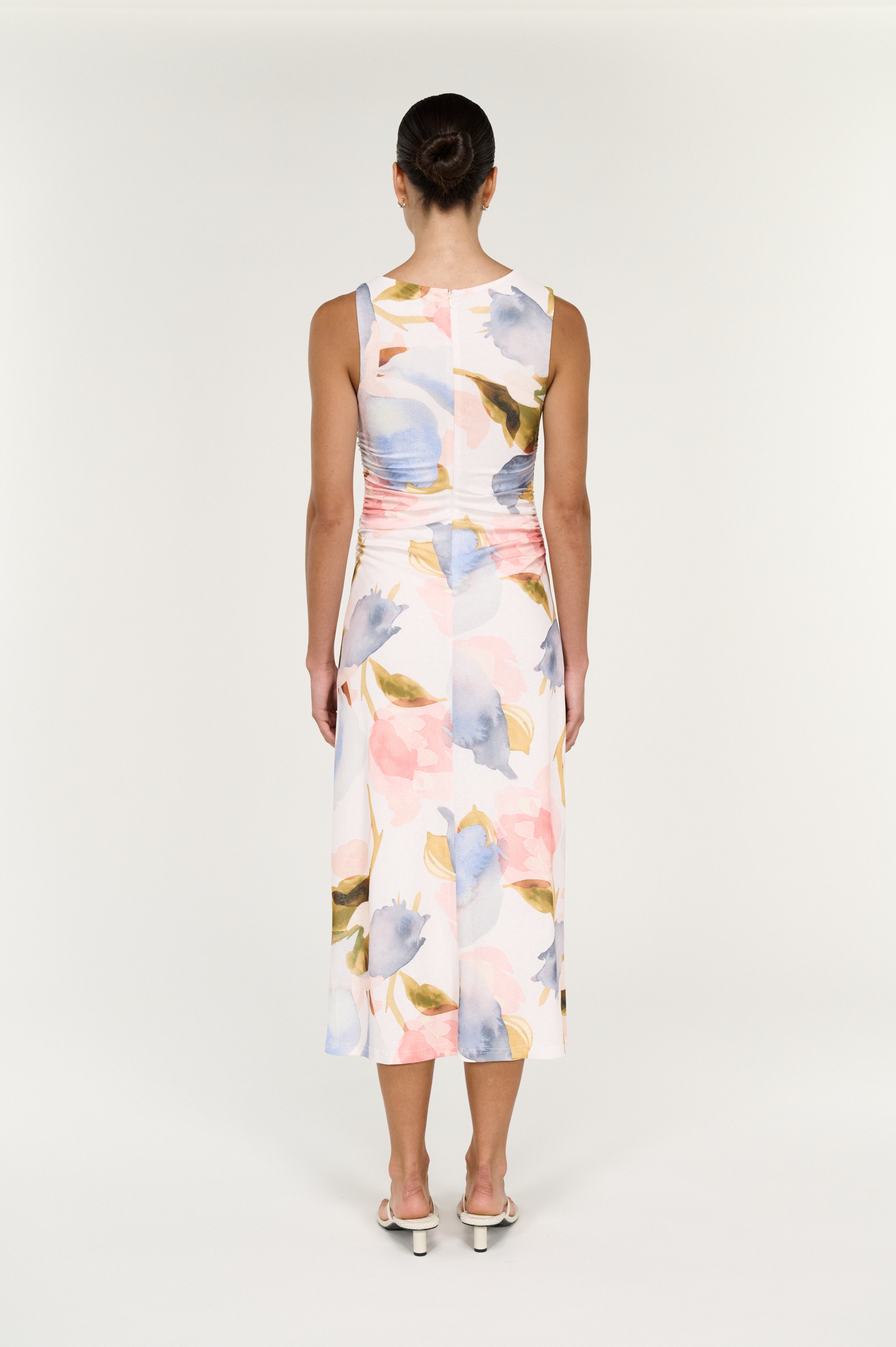 Valea Mesh Midi Dress - Watercolour Floral