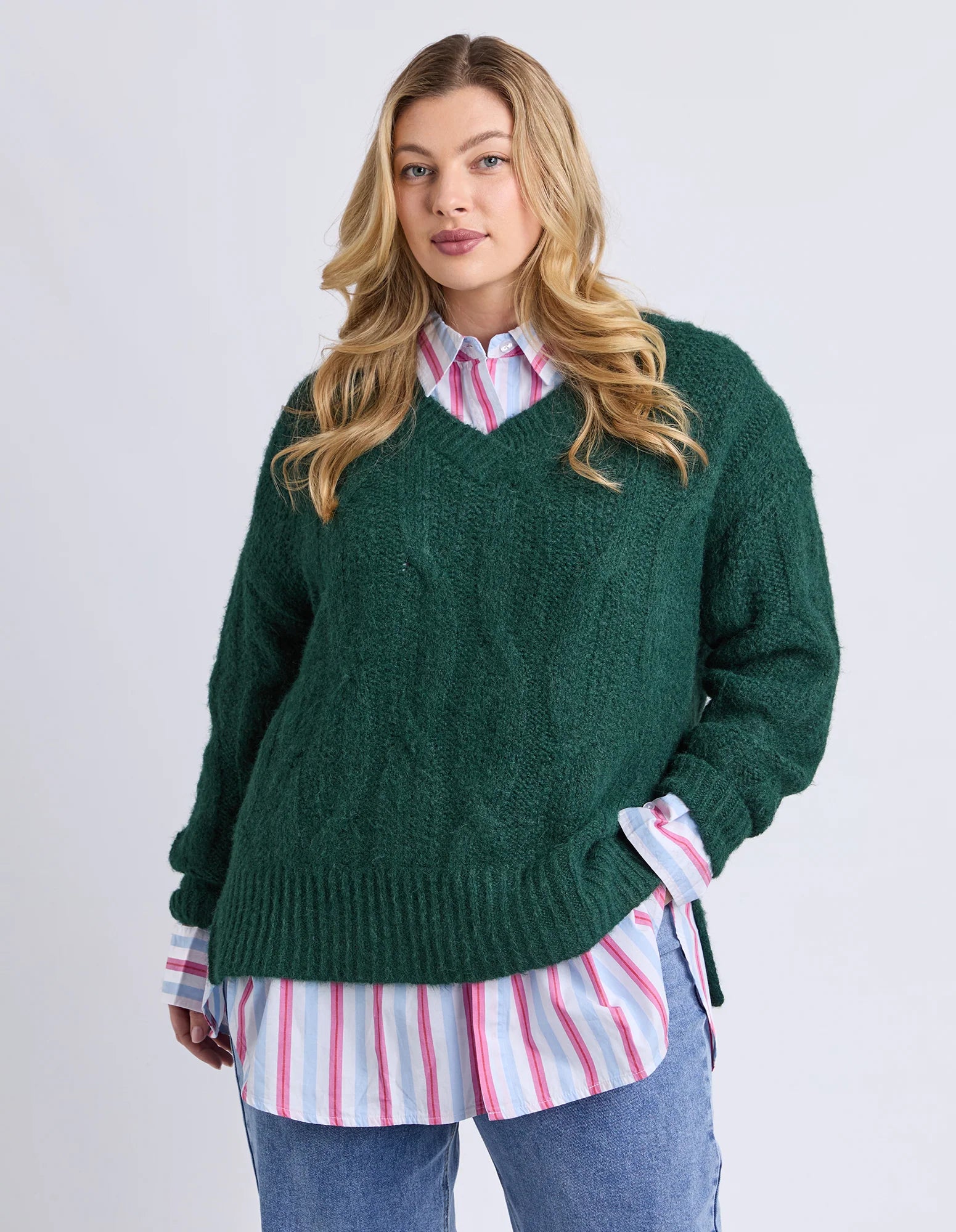 Tallulah Cable Knit - Dark Green