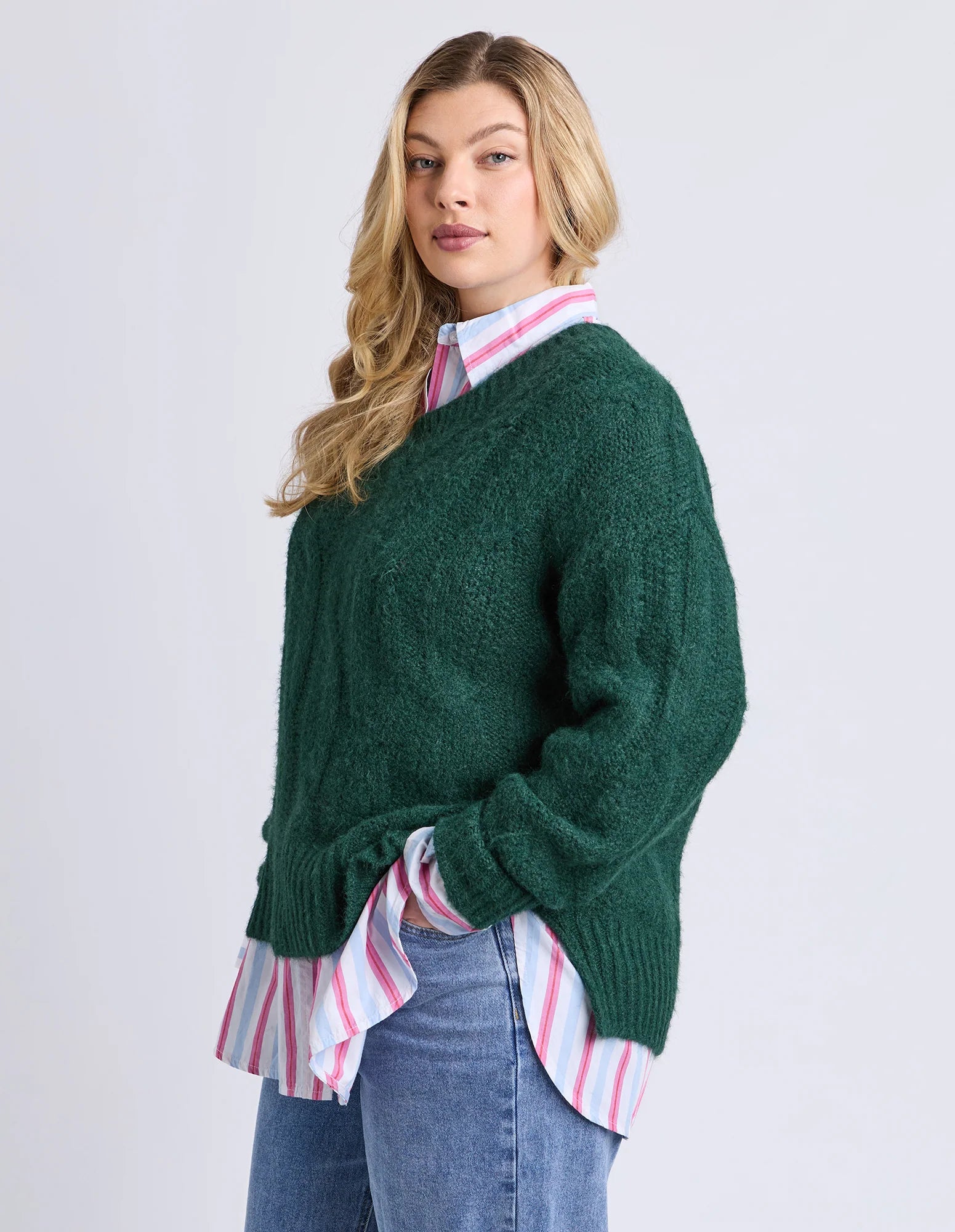 Tallulah Cable Knit - Dark Green