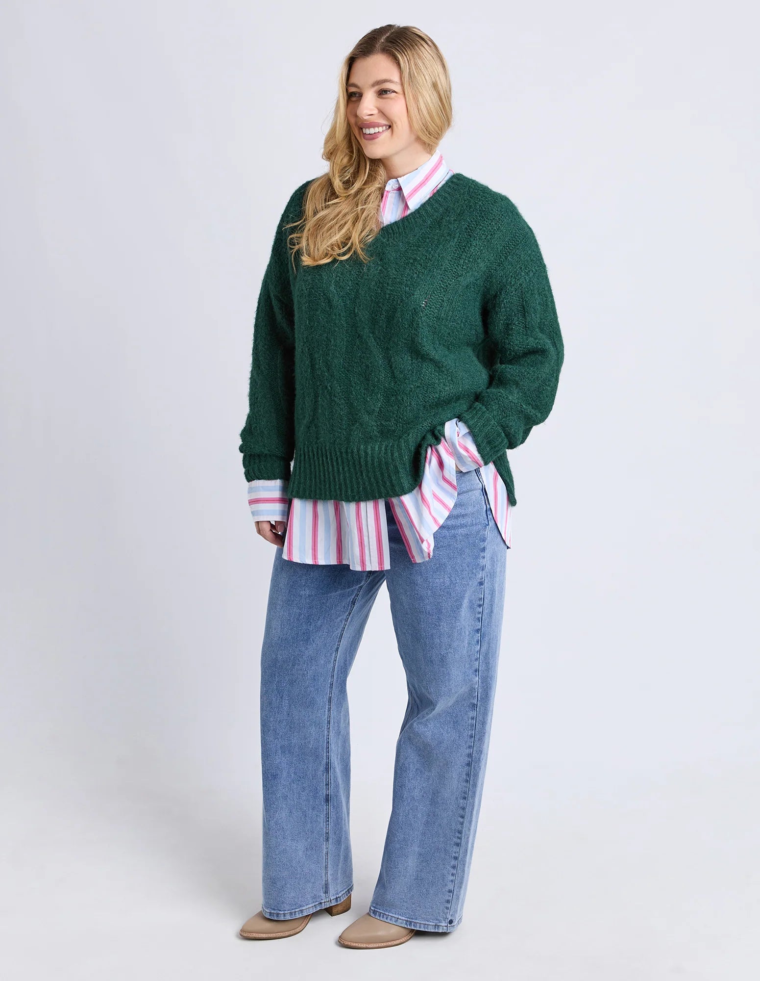 Tallulah Cable Knit - Dark Green