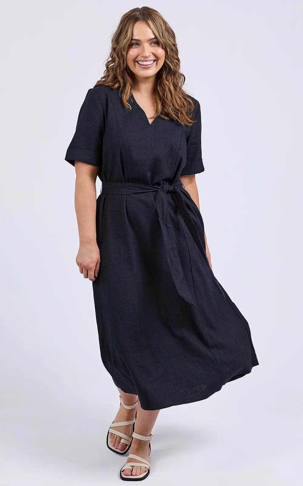 Lily Midi Dress - Navy