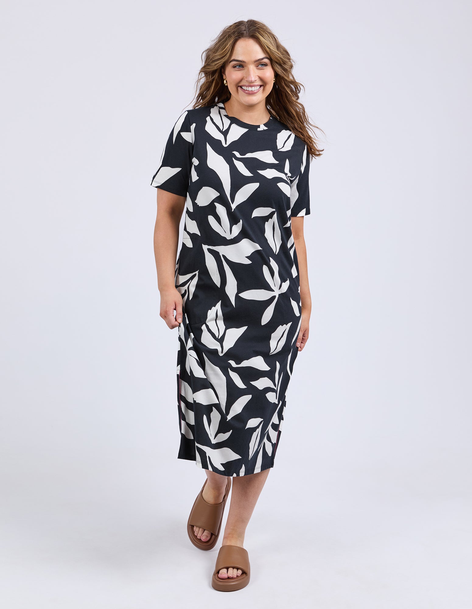 Mimosa Tee Dress - Black Print