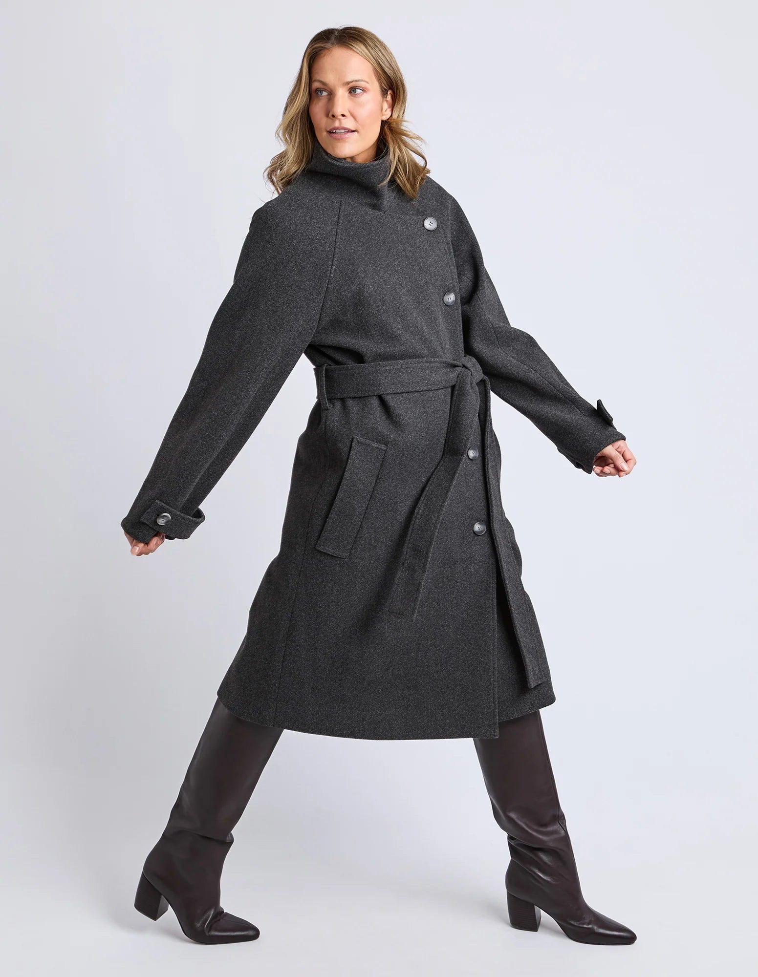 Caroline Coat - Grey Marle