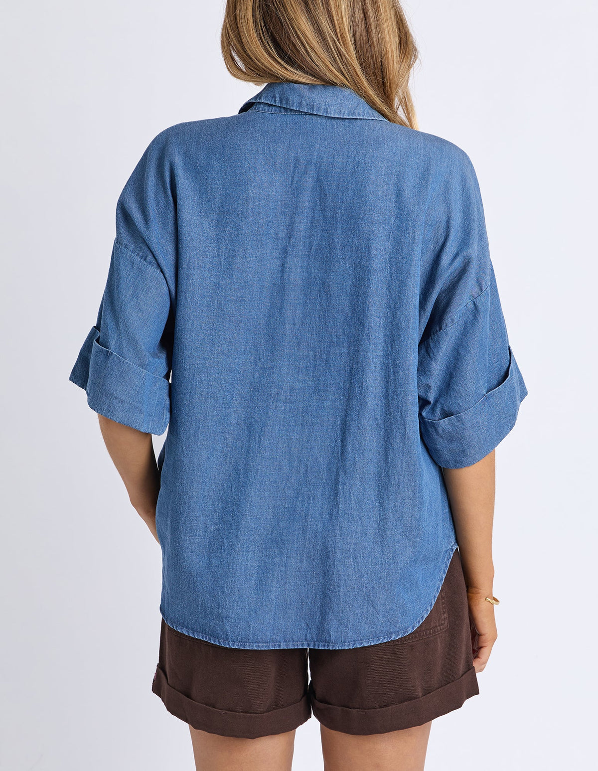 Elm Riley Lyocell Shirt - Chambray Blue, view 3
