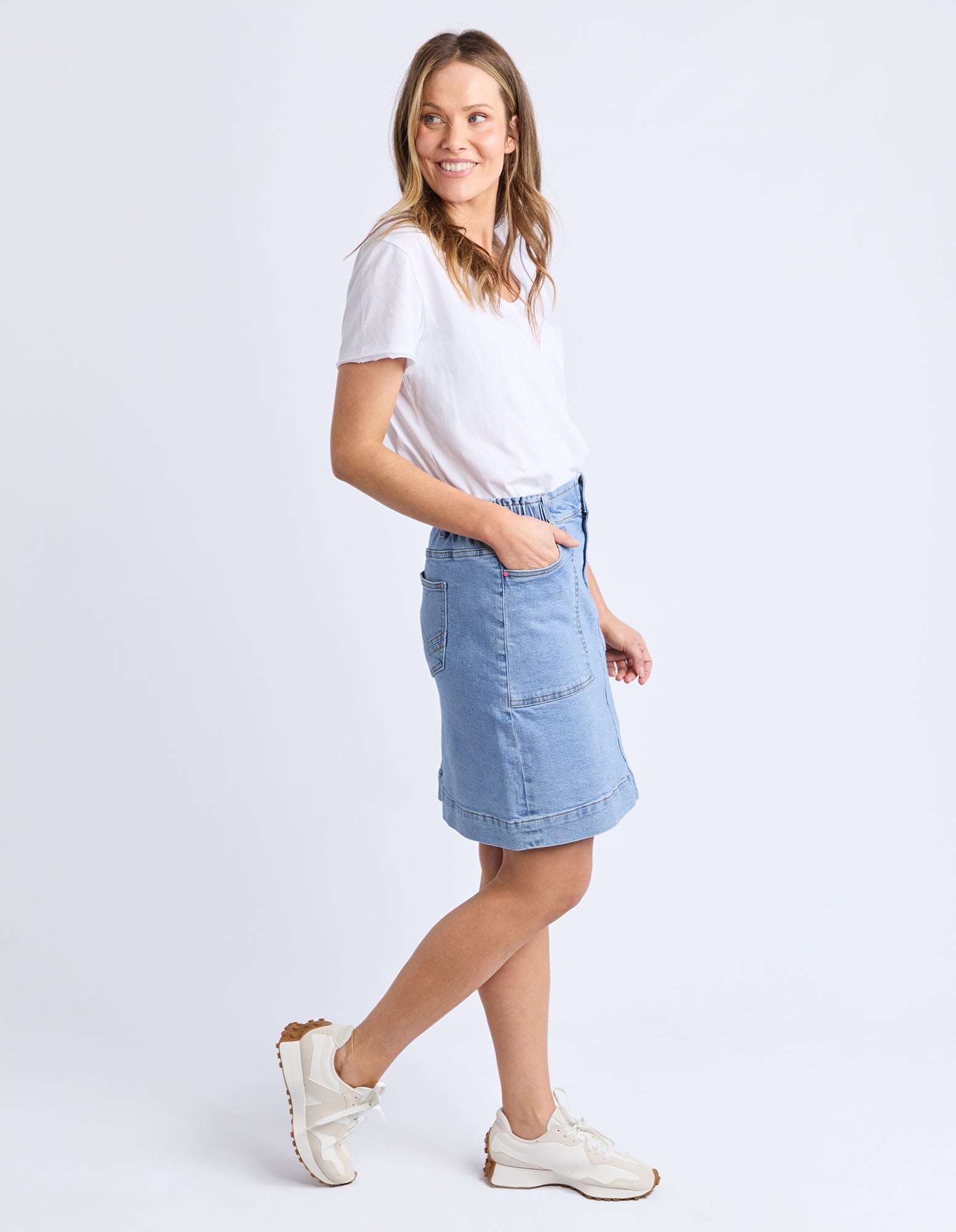 Atlas Denim Skirt - Blue