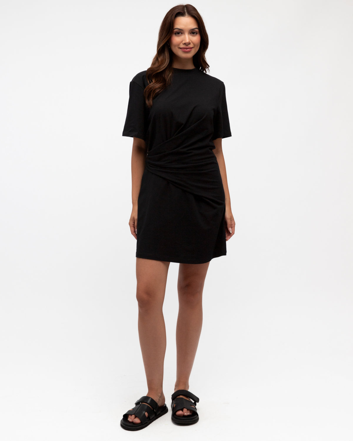Naomy Mini Dress Black - Paperheart mini dress, front view
