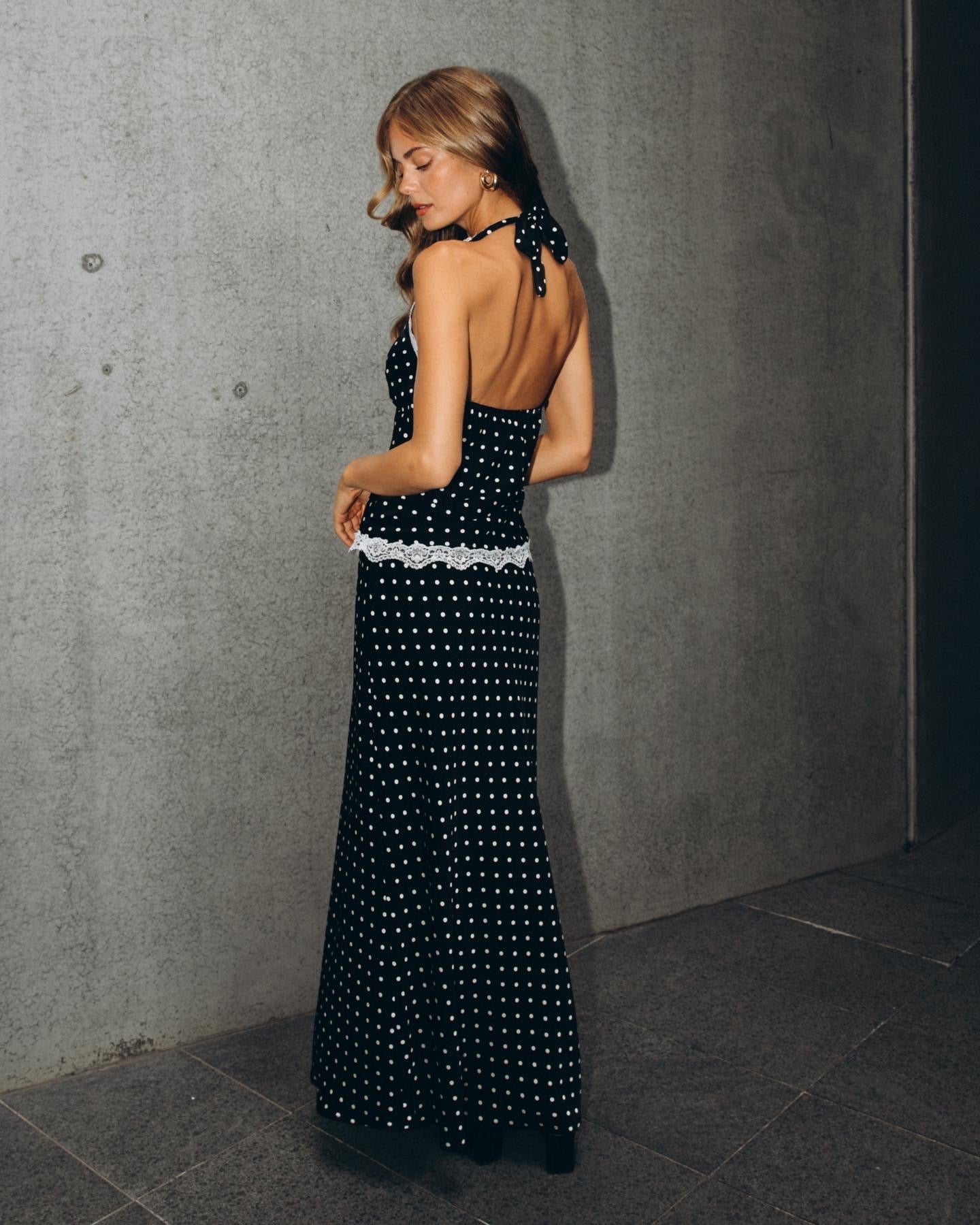 Nora Polka Dot Skirt - Black Cream