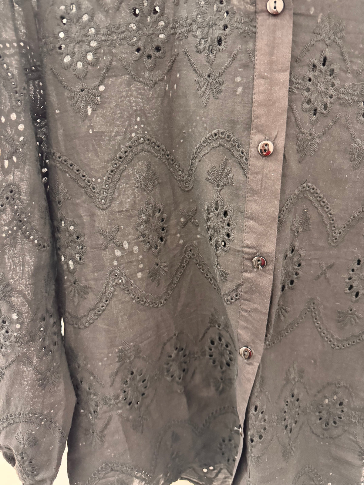 Jane Shirt Broderie - Black