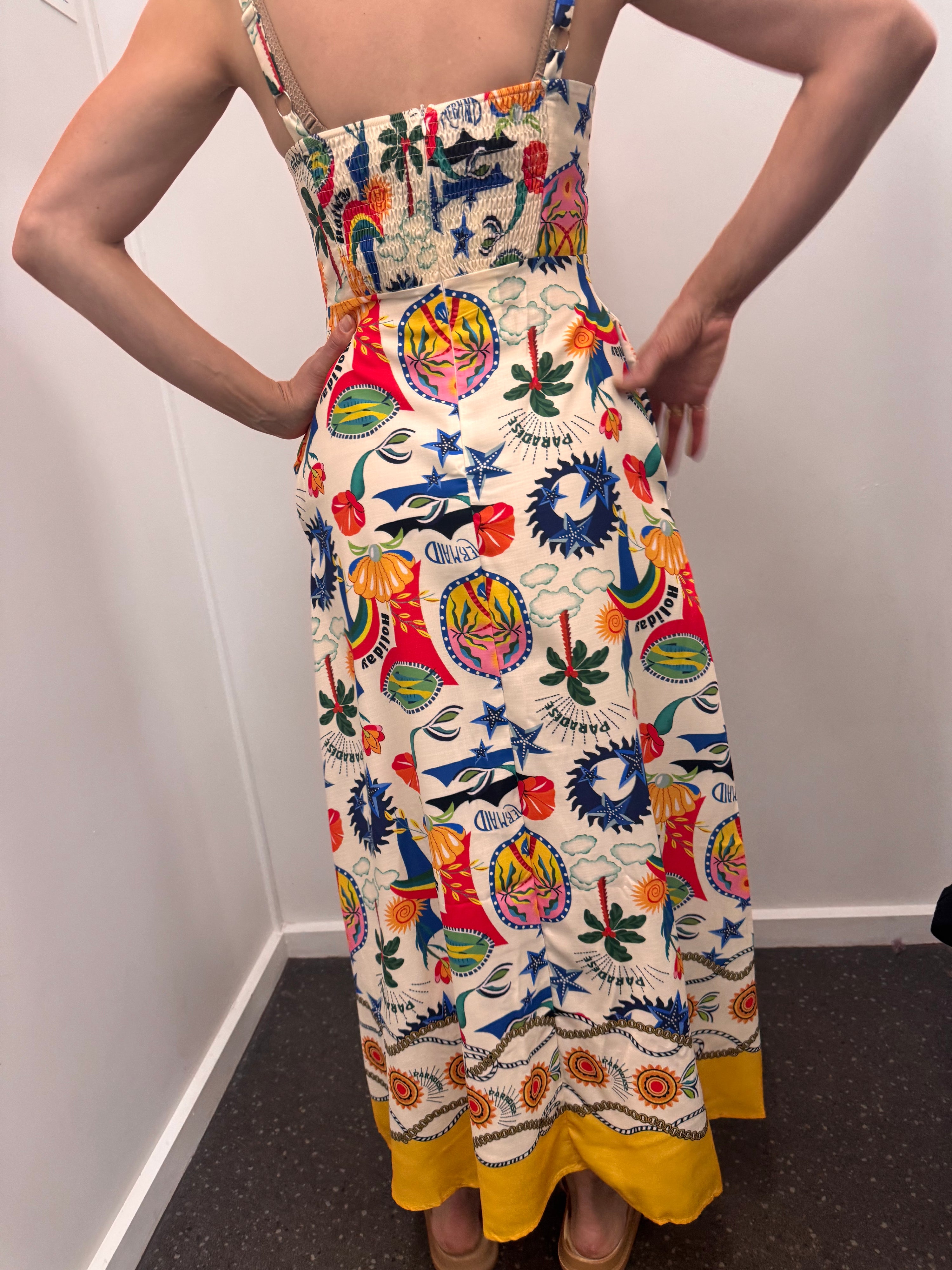 Holiday border midi dress - Print