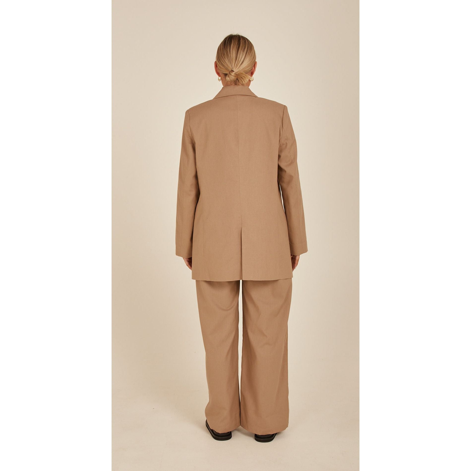 Carrie Linen Blend Blazer - Camel