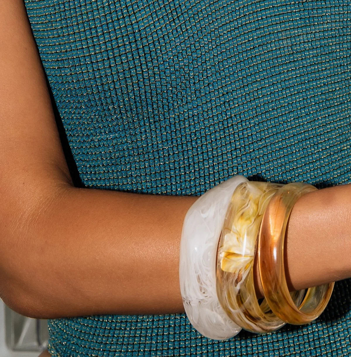 Rita resin chunk Bangle - Honey