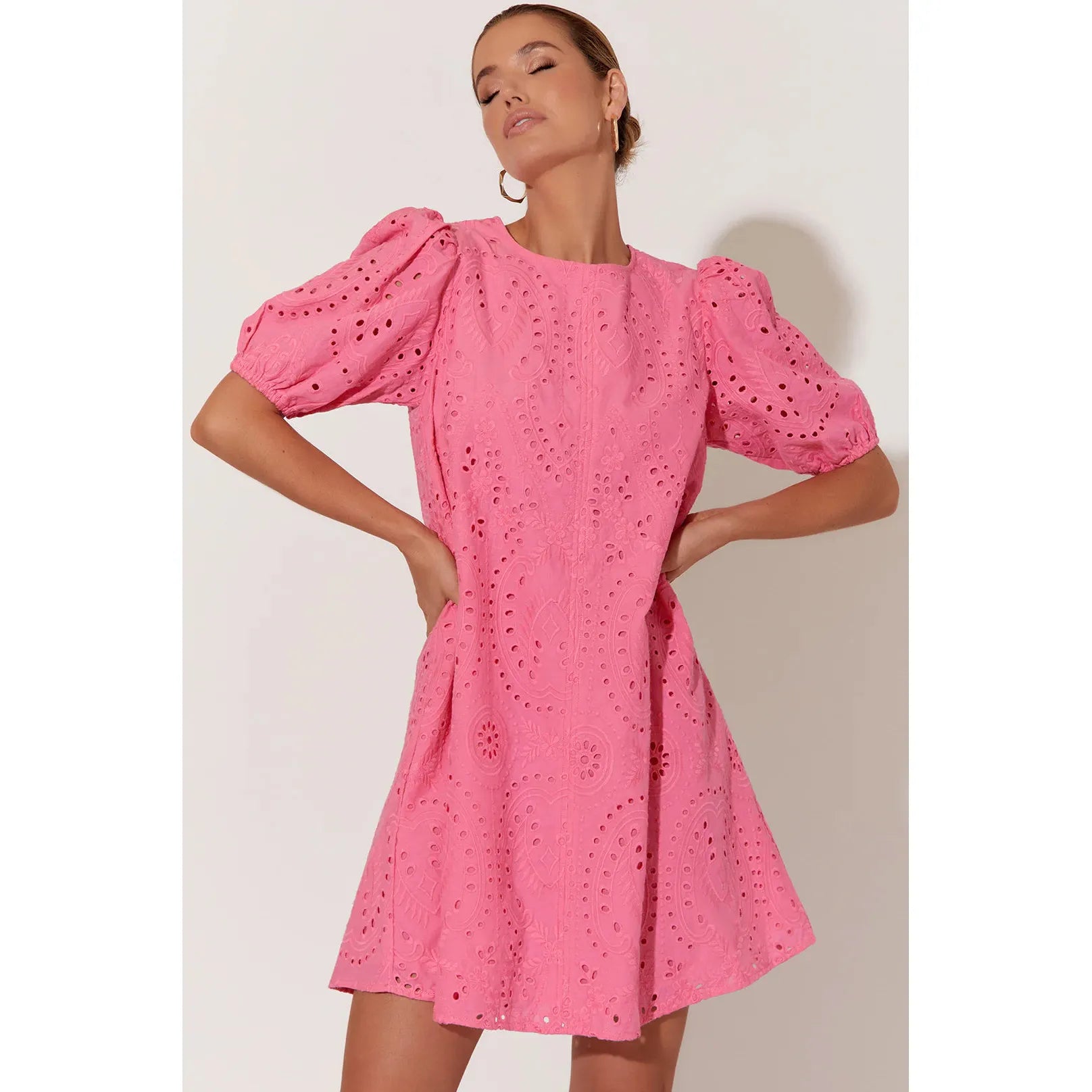 Natasha Dec Broderie Dress - Pink