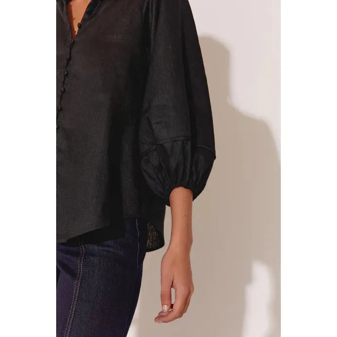 Esther Linen Shirt- Black