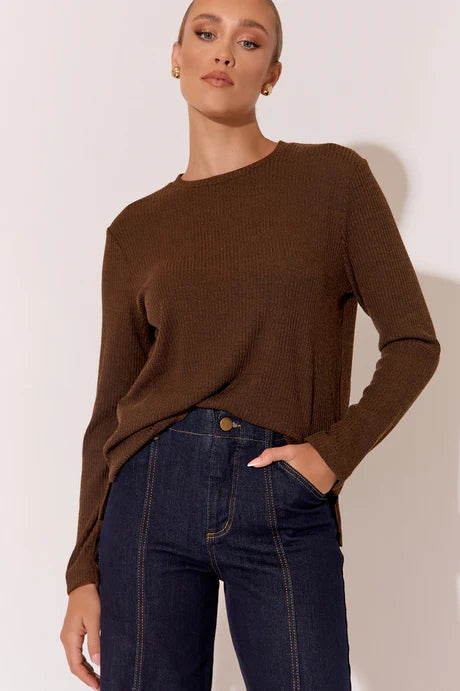 Brielle Knit Top- Chocolate