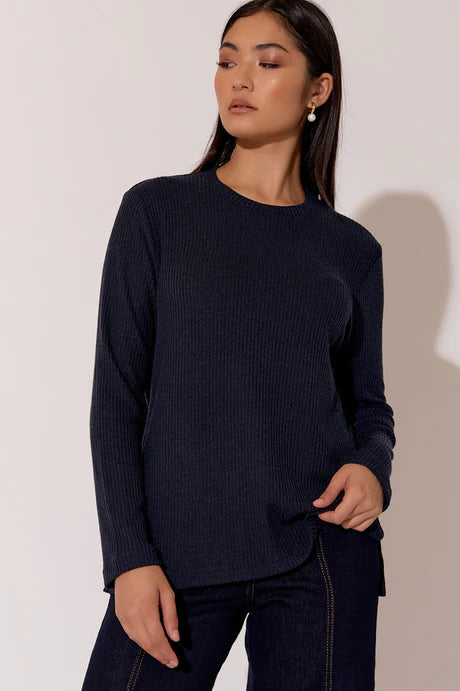 Brielle Knit Top- Navy