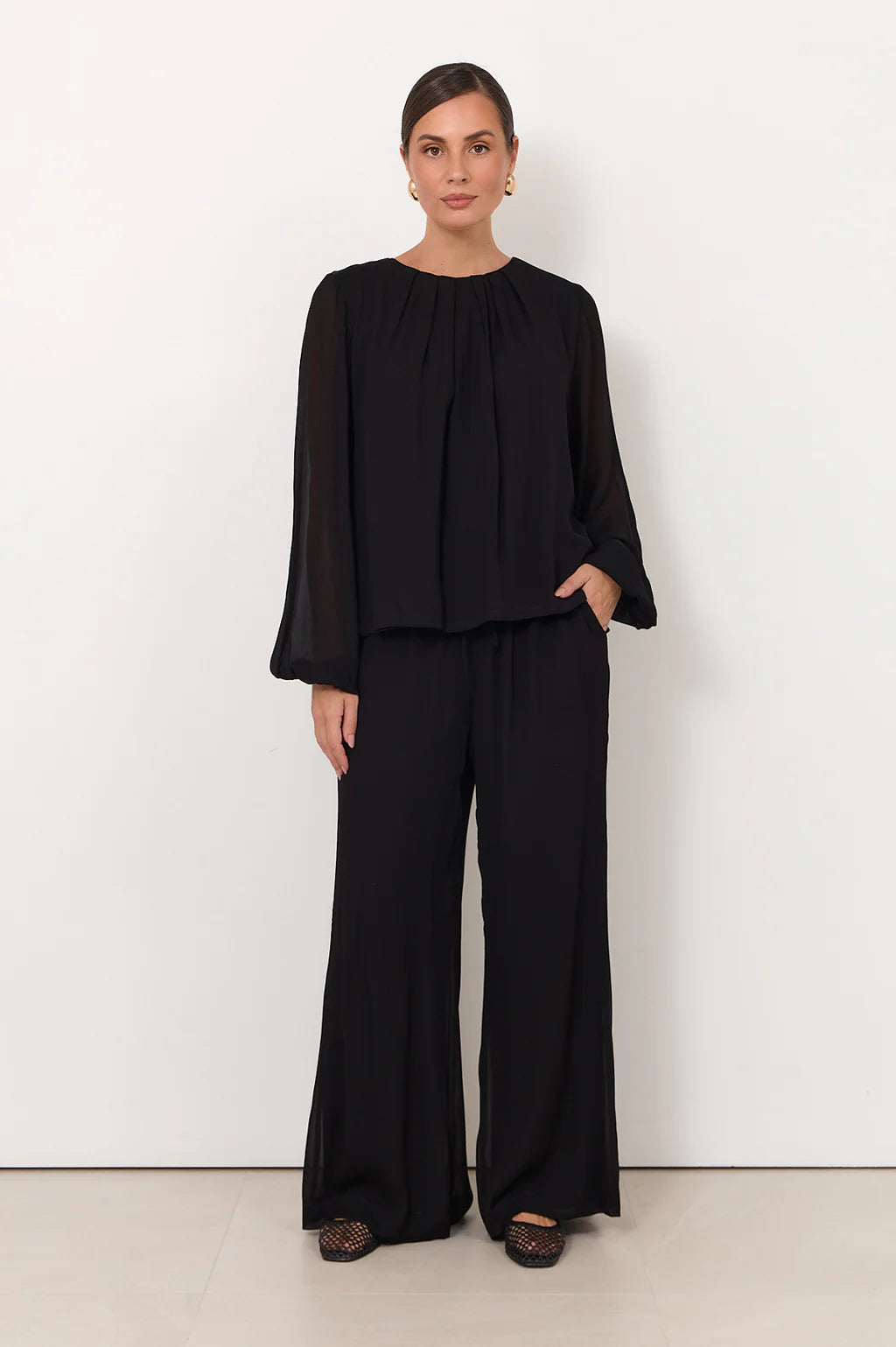 Candice Long Sleeve Top - Black