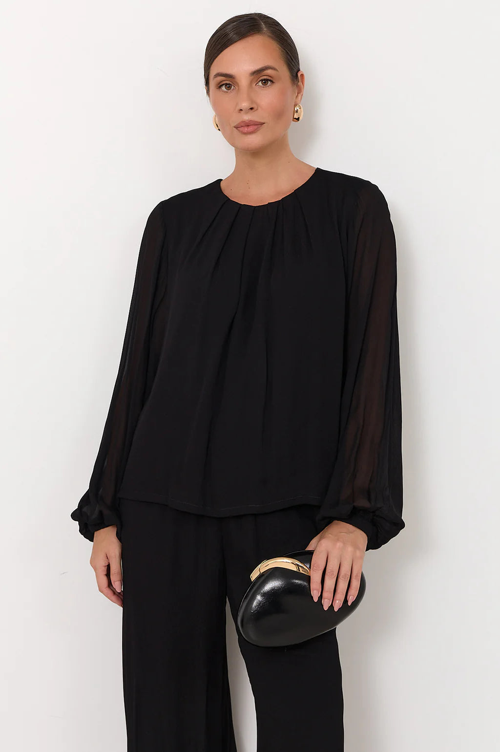 Candice Long Sleeve Top - Black