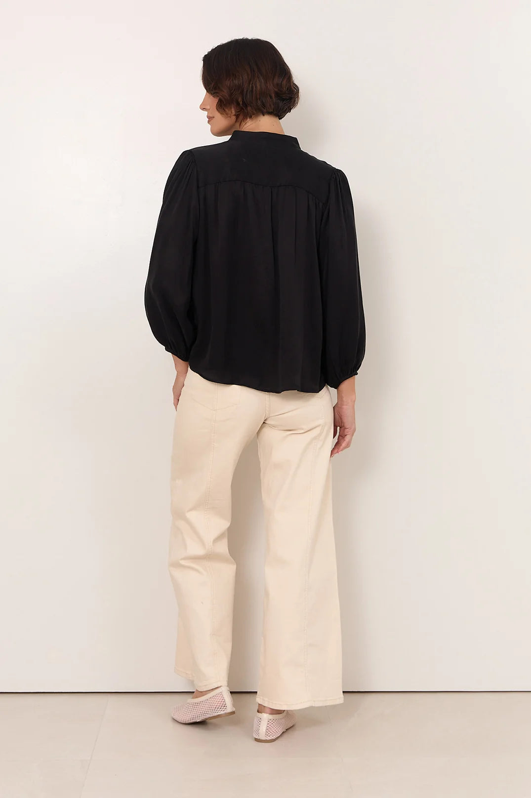 Adele Wide Leg Jean -Stone
