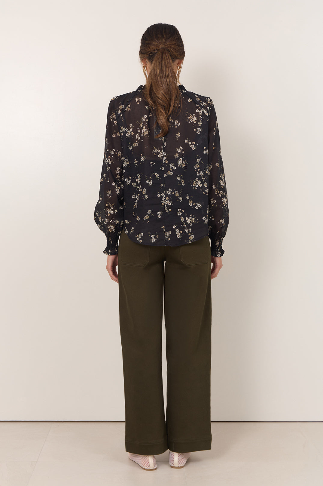 Adorne Adelaide Long Sleeve Top in Print, additional detail