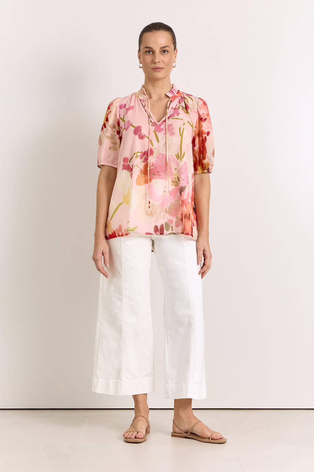 Sandra Cotton Top - Cotswolds Print