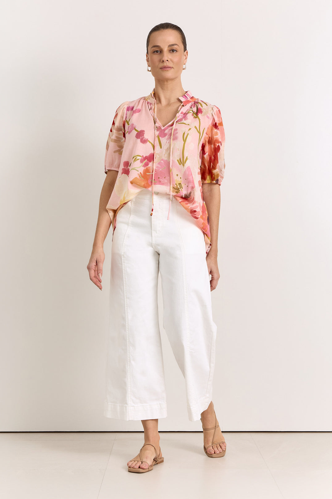 Sandra Cotton Top - Cotswolds Print