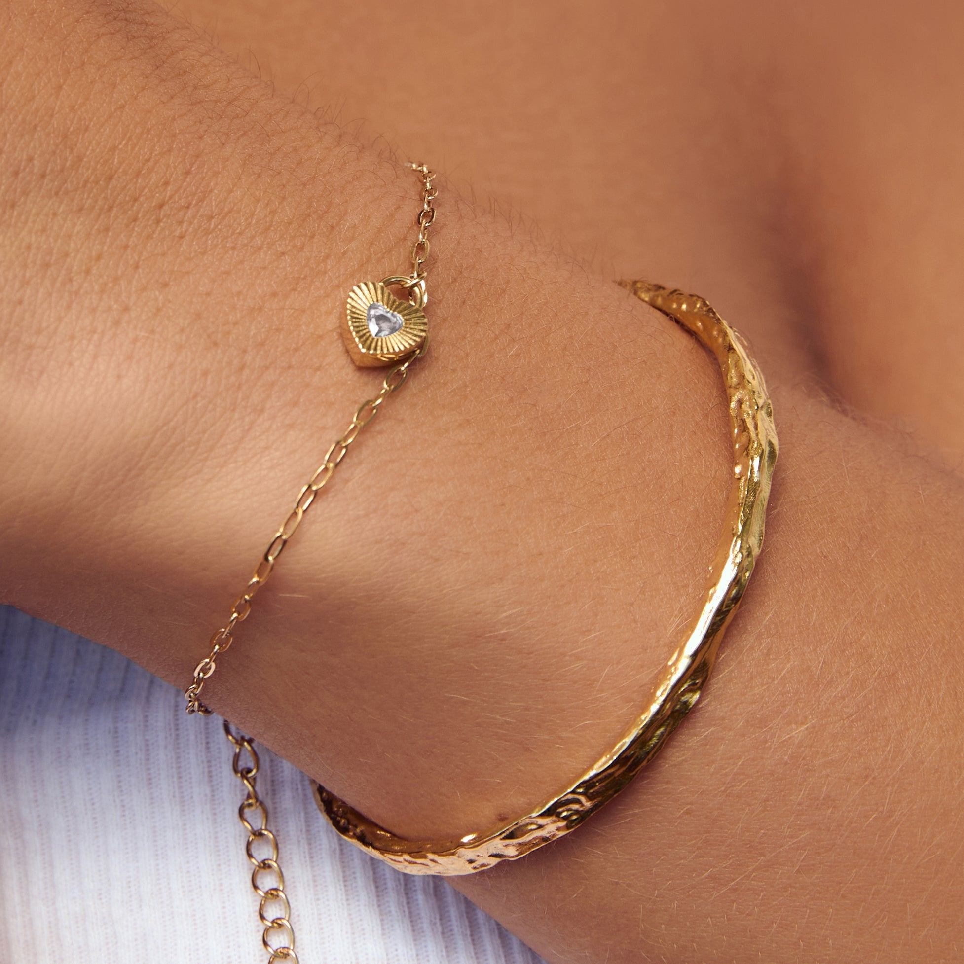 Ruby Heart Bracelet - Stone