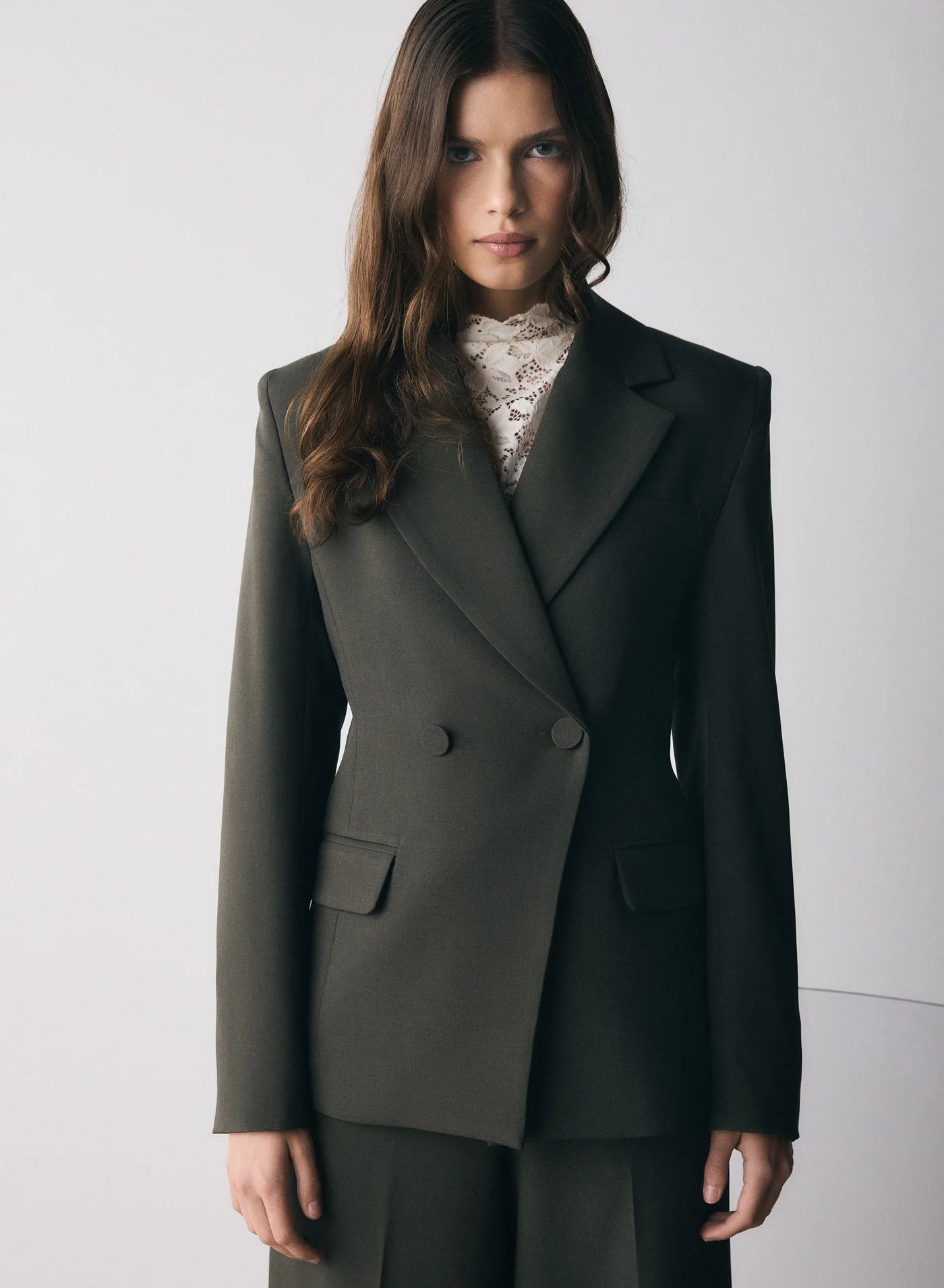 Symmetry  Blazer - Dark Olive