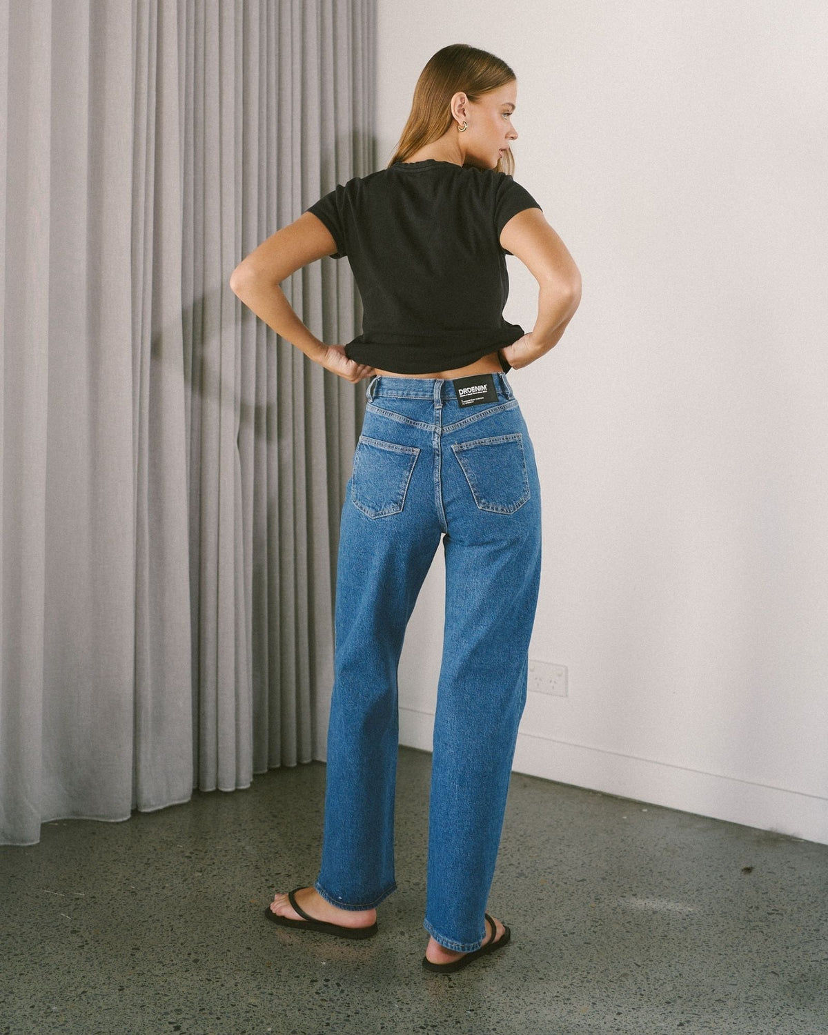 Dr Denim Echo Straight Jeans in Bay Mid Retro, lifestyle shot