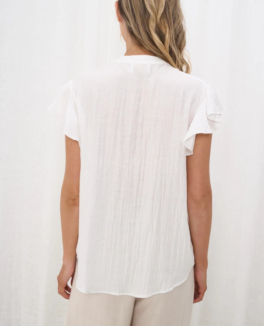 Pleat front Shirt  - White