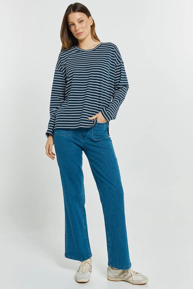 Vienna Tee - Navy/White/Blue Stripe