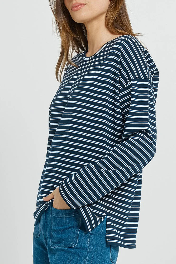 Vienna Tee - Navy/White/Blue Stripe