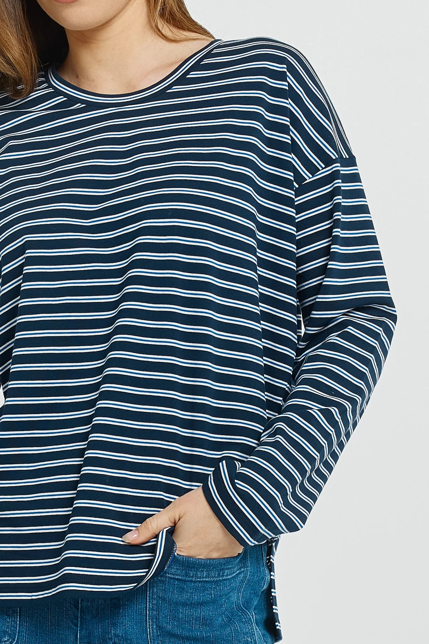 Vienna Tee - Navy/White/Blue Stripe