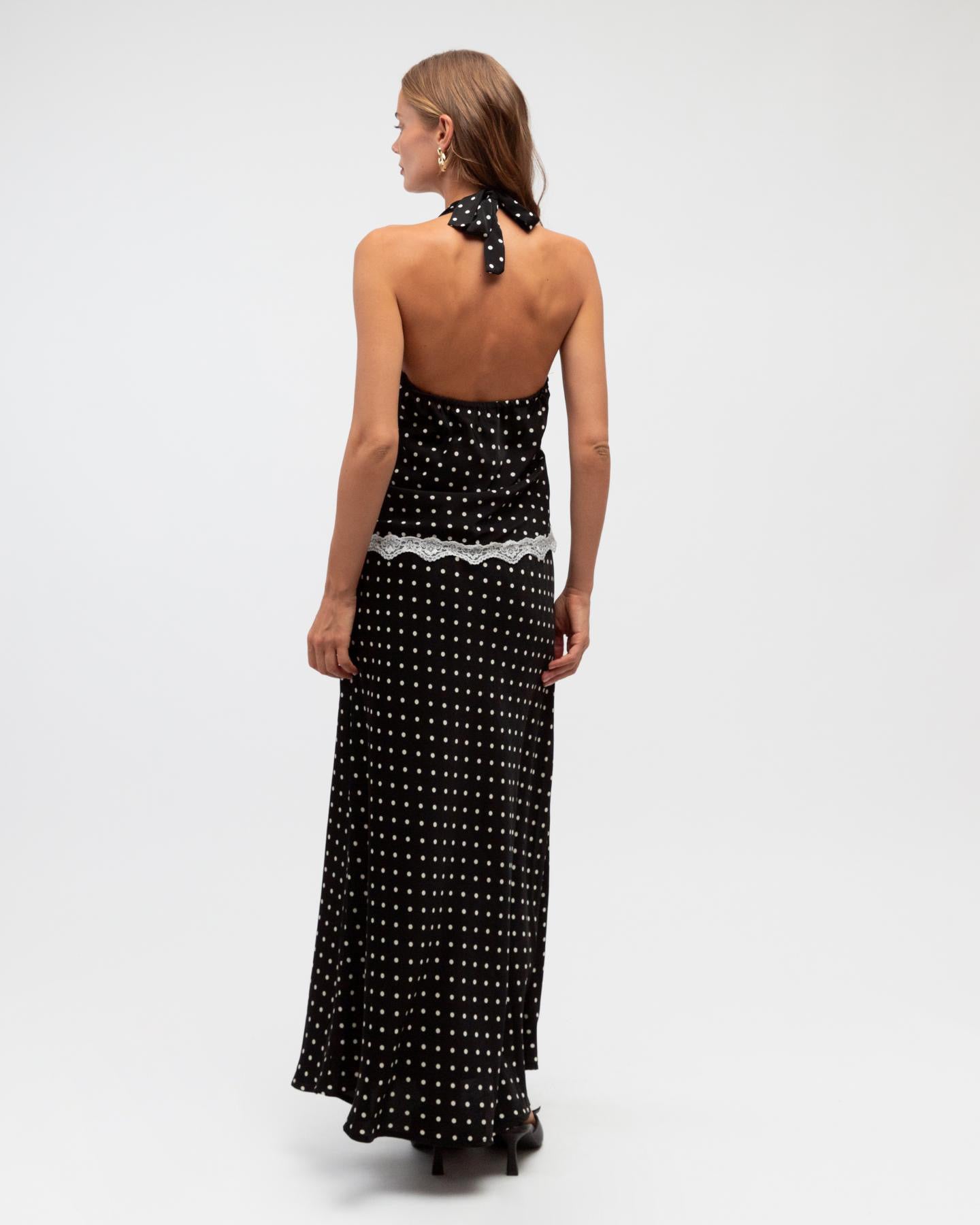 Nora Polka Dot Skirt - Black Cream