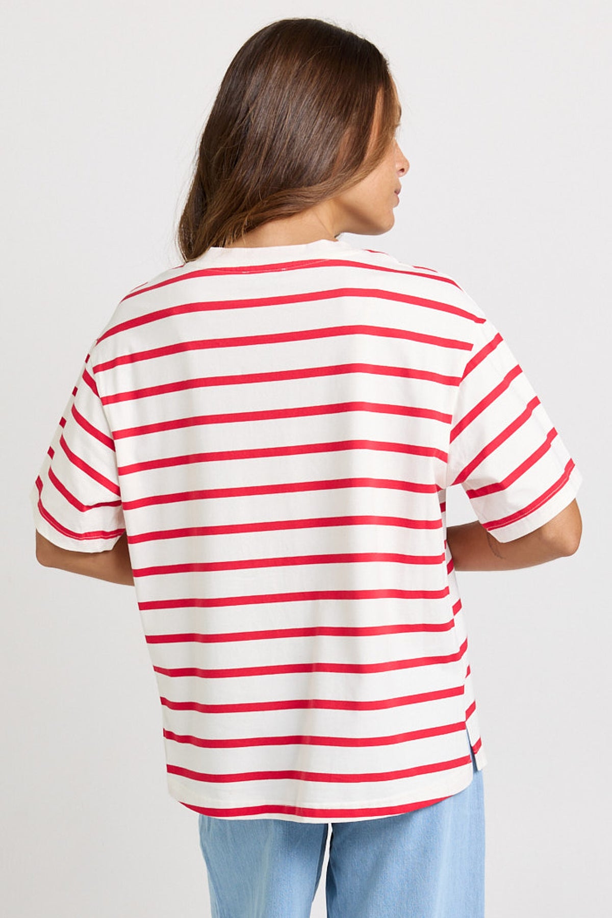 Betty Basics Relax Boxy Tee - Red/White Stripe
