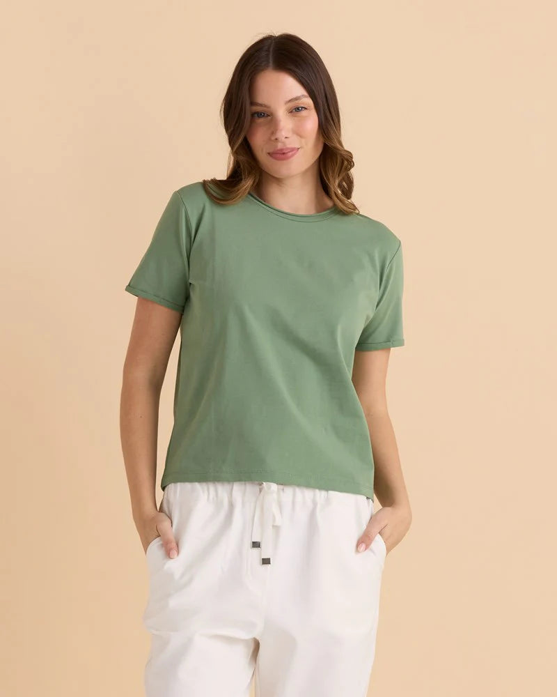 Cotton Slim Fit Tee - Green