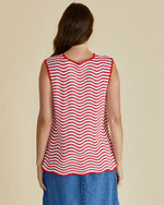 Aviva Tank - Red White Stripe