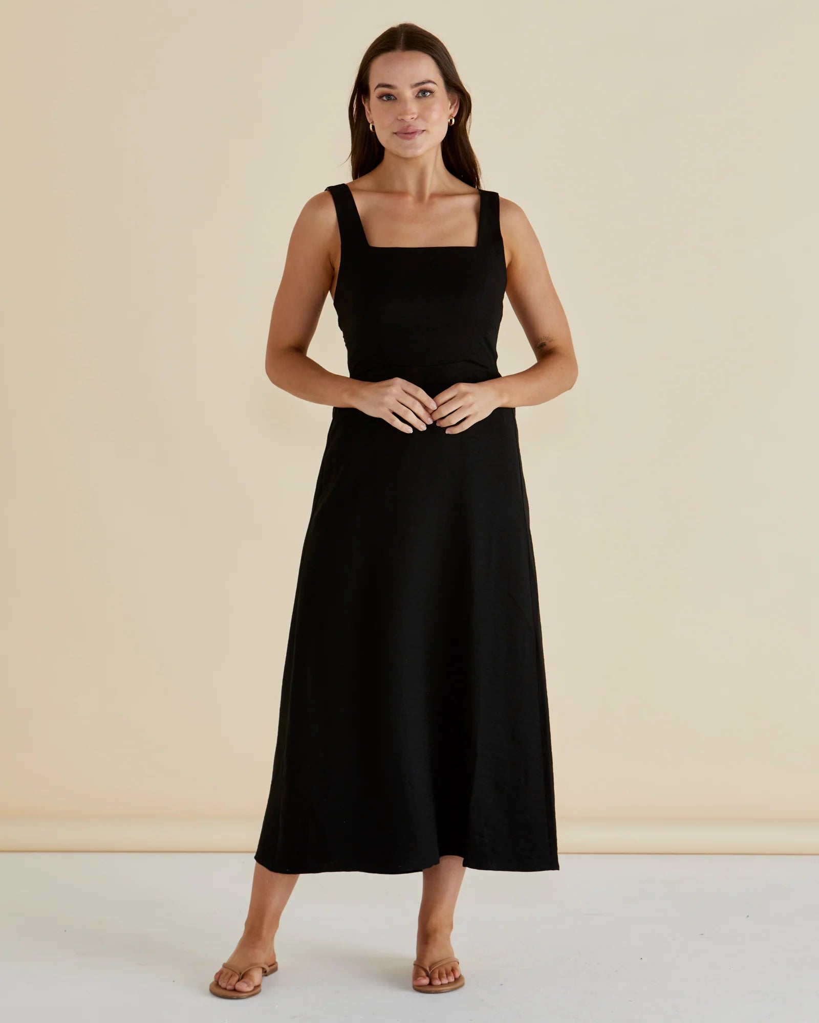 Tegan Midi Dress - Black