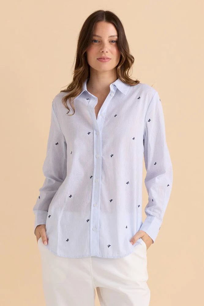 Reid Shirt - Blue Bow Stripe