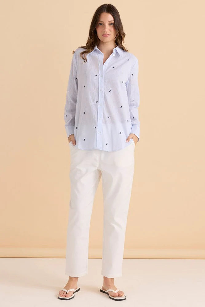 Reid Shirt - Blue Bow Stripe