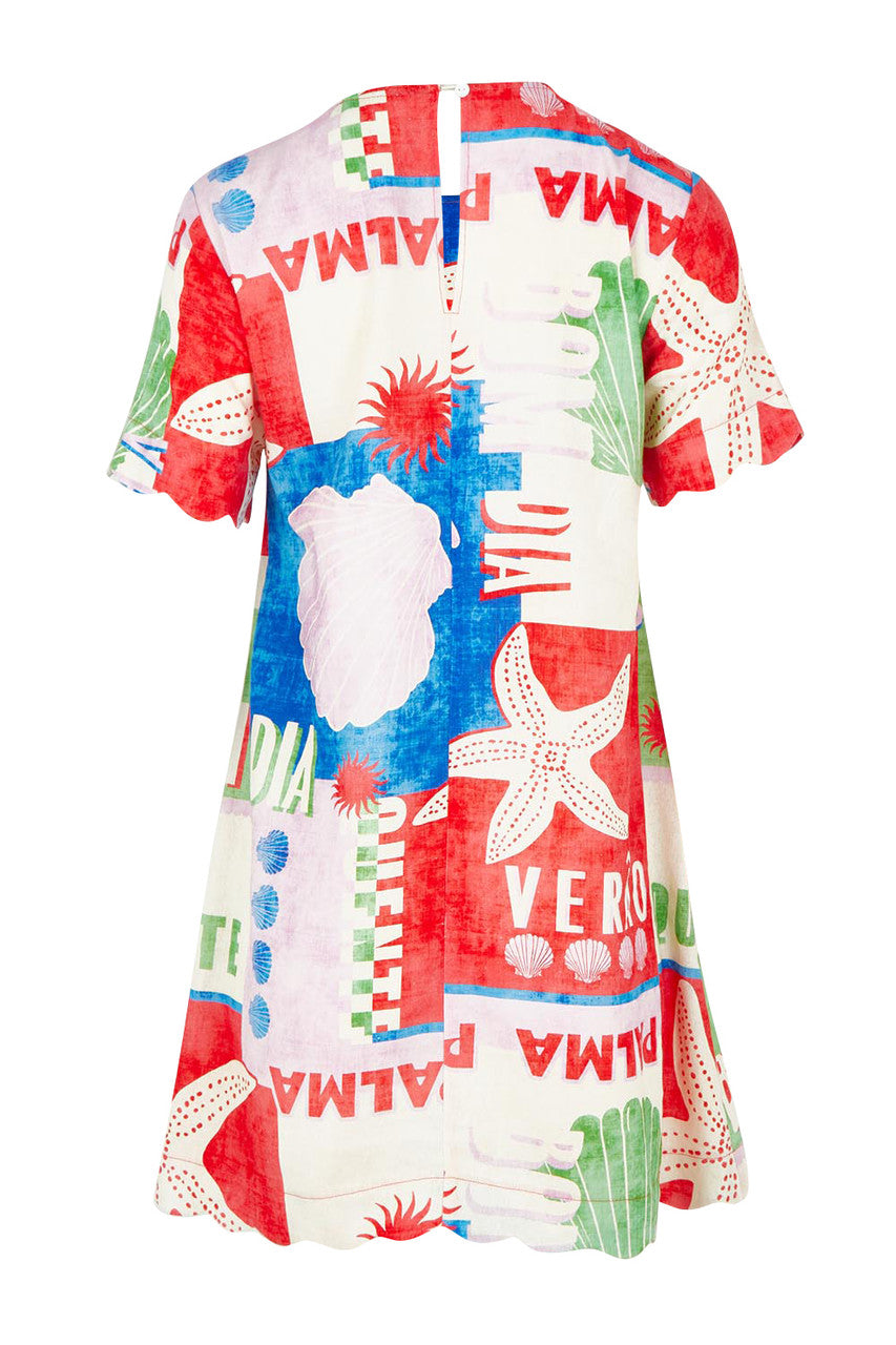 Dawn Shift Dress - Seashell Print