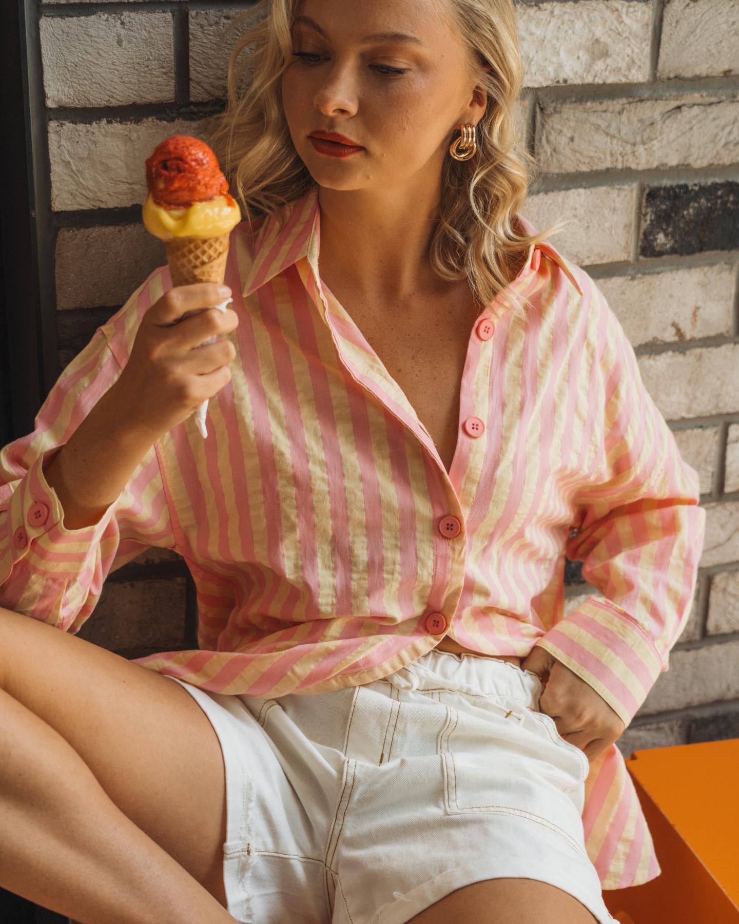 Renata Shirt - Pink/Yellow