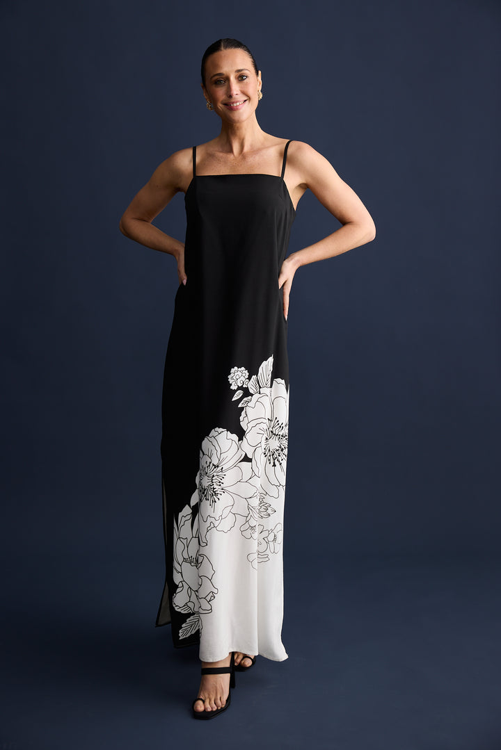 Angelique Maxi Dress - Noir Bloom