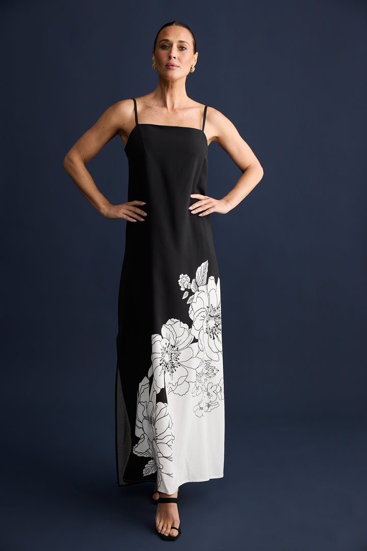 Angelique Maxi Dress - Noir Bloom