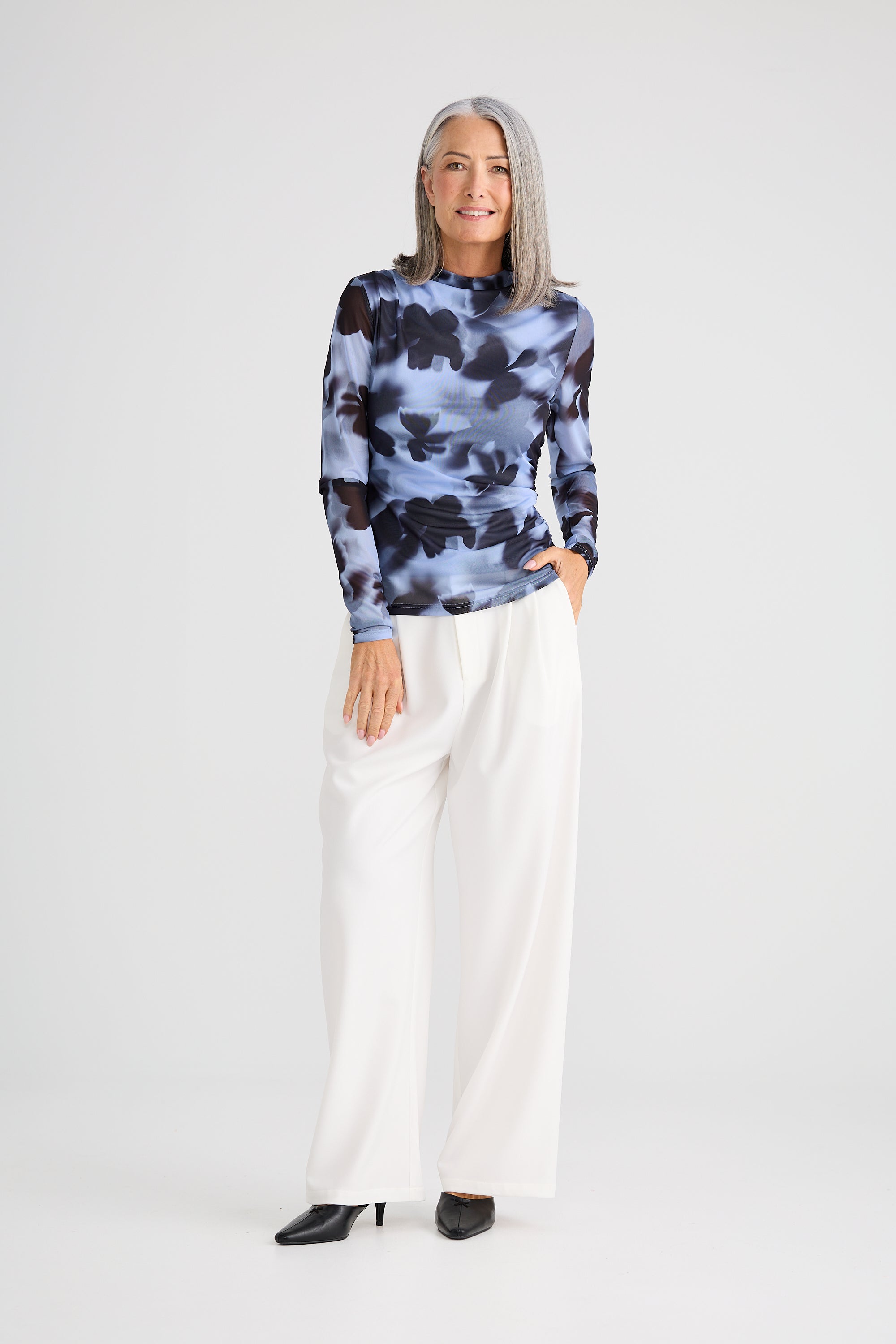 Salem Top - Blue Abstract