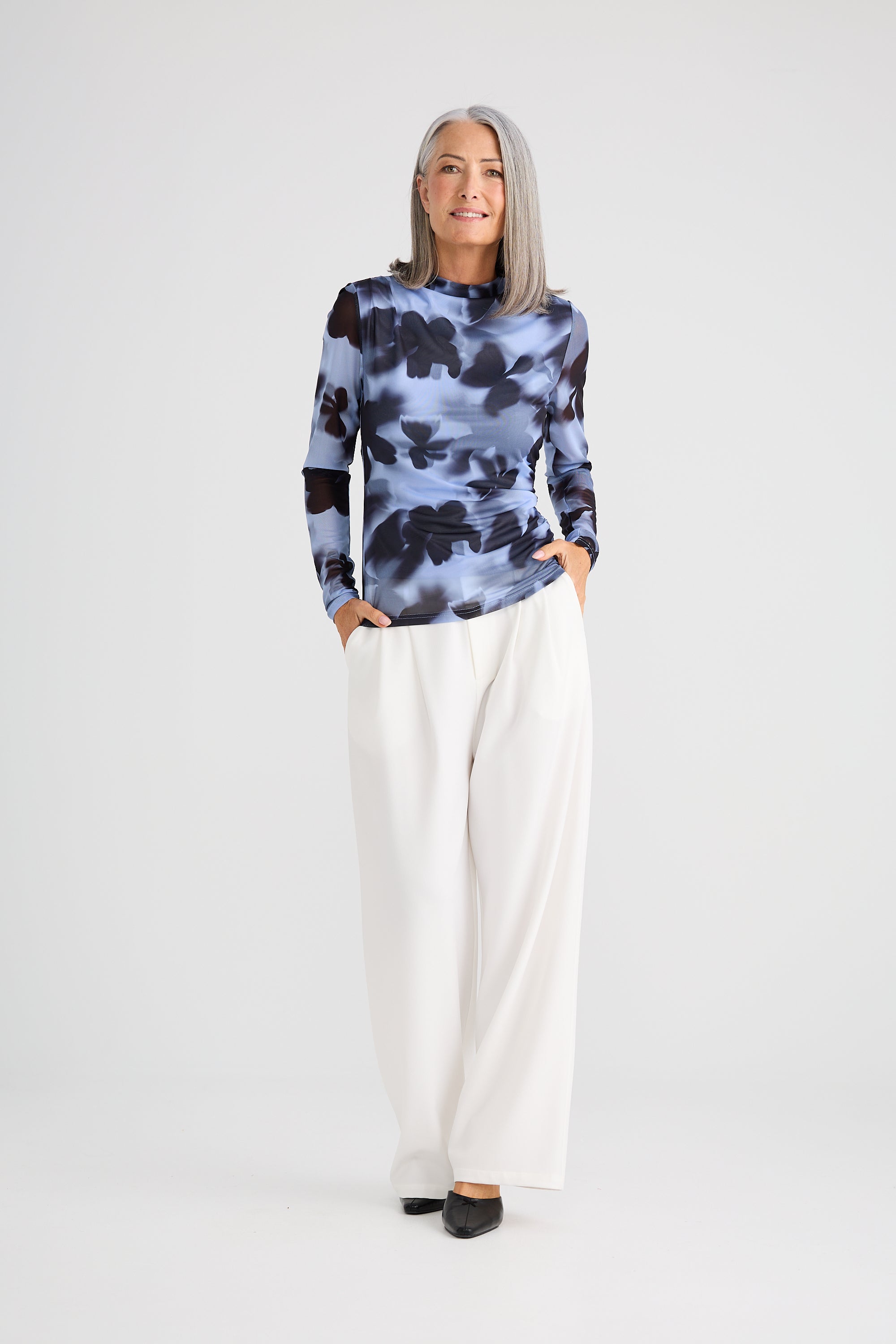 Salem Top - Blue Abstract