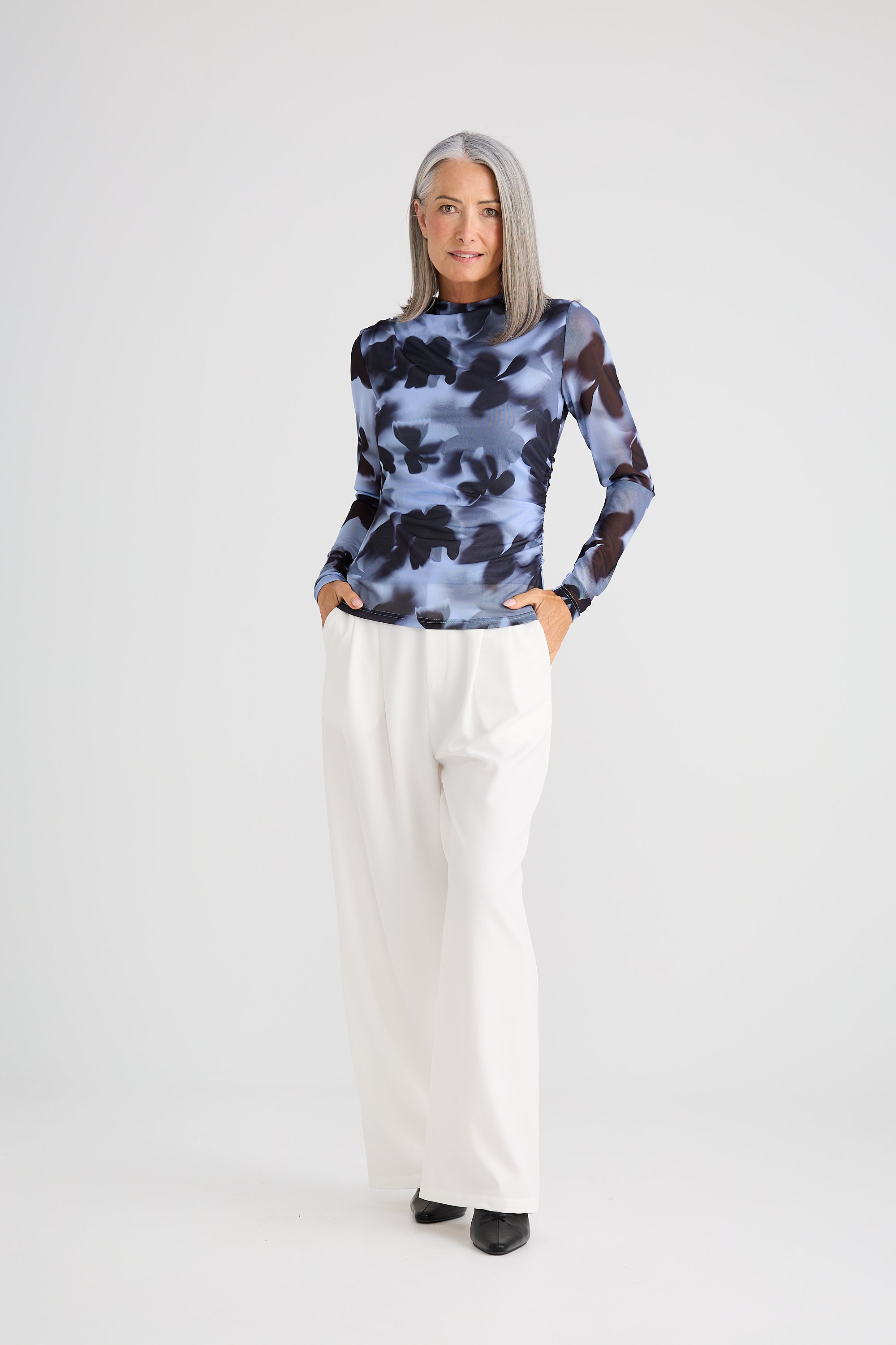 Salem Top - Blue Abstract