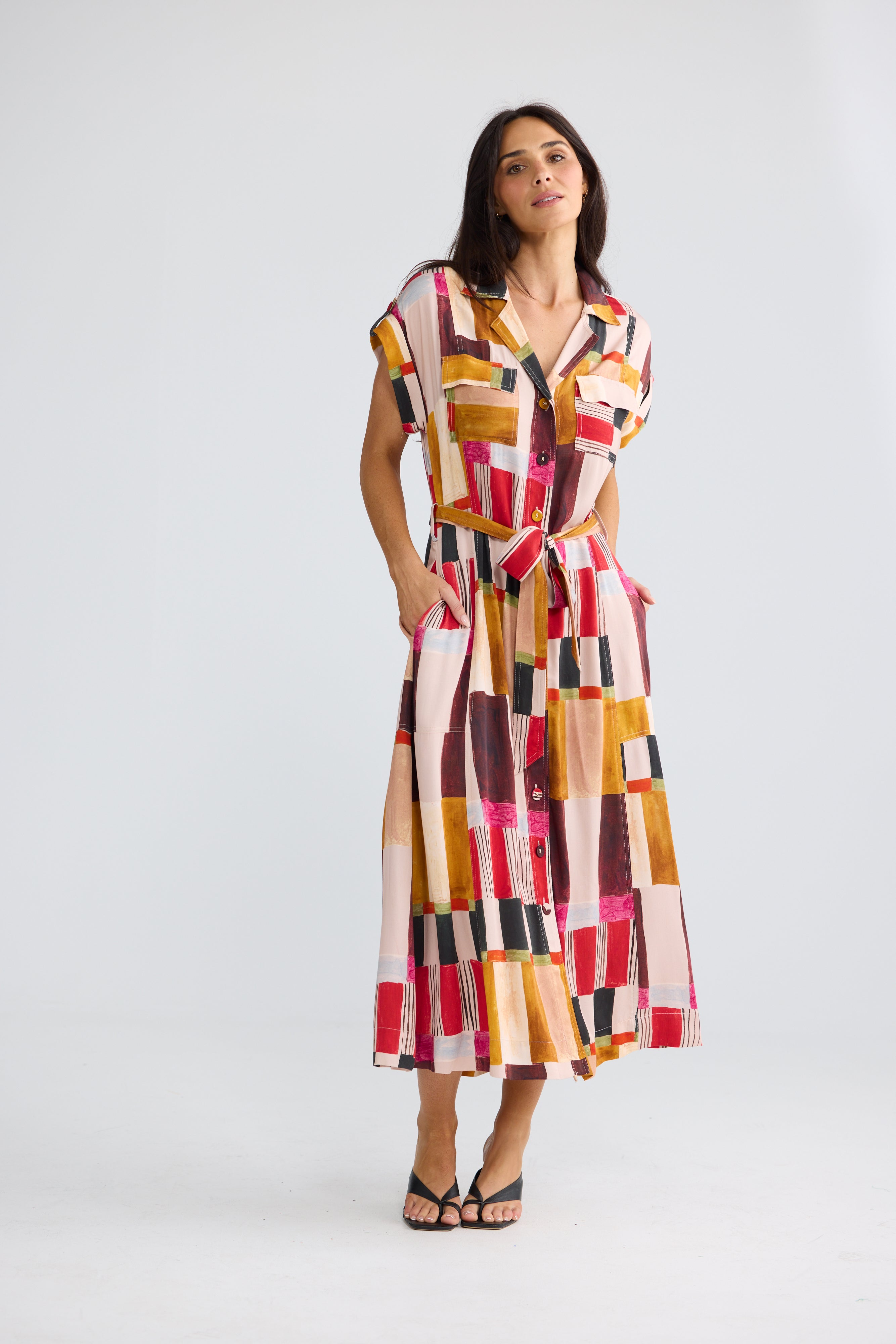 Portia Dress - Painterly Geo